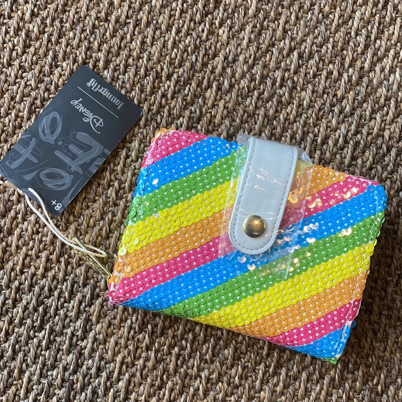 Disney loungefly rainbow sequins wallet zip minnie mouse - Picture 2 of 2